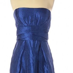 Max & Cleo blue strapless cocktail dress